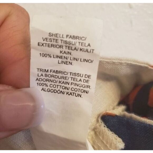 Lucky Brand Women’s Tossed Leaf Printed Casual 100% Linen Short Size 6 - Picture 6 of 7